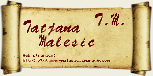 Tatjana Malešić vizit kartica